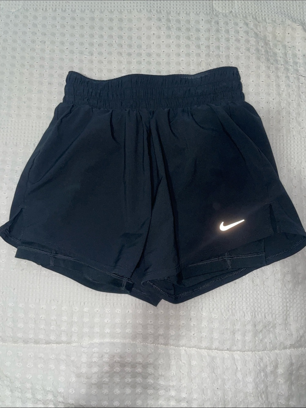 Nike Women's Black Athletic Shorts with Reflective Swoosh